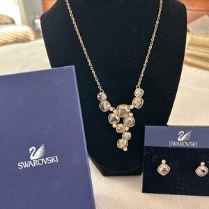 Swarovski Gold and Crystal Necklace Set